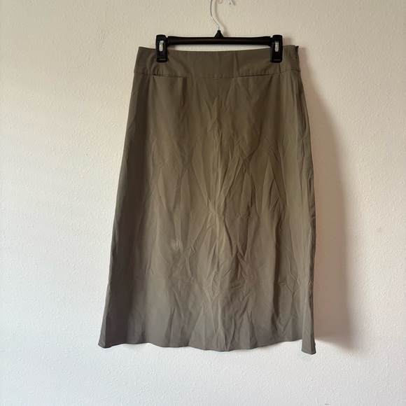 Womens Banana Republic Olive Green Stretch Midi Skirt Size 6 - Picture 1 of 6